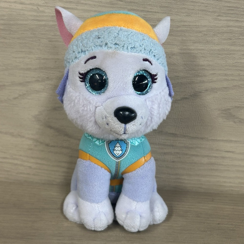 TY Beanie Boos Paw Patrol EVEREST Husky Dog Plush Animal Glitter Eyes 6 inches
